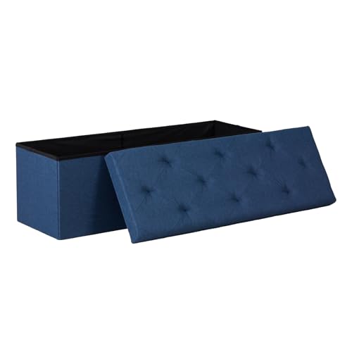 DUMOS 43 Inch Folding Storage Ottoman Bench, Large Ottoman with Storage