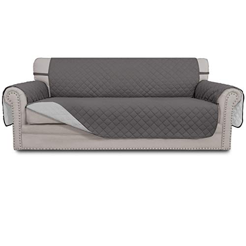 Easy-Going Reversible Couch Cover, 3 Cushion Sofa, Large, Gray/Light Gray