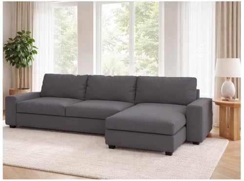 Custom Slipcover Replacement V Cotton Kivik Three Seat With Chaise Sof — Build quality and design details up close