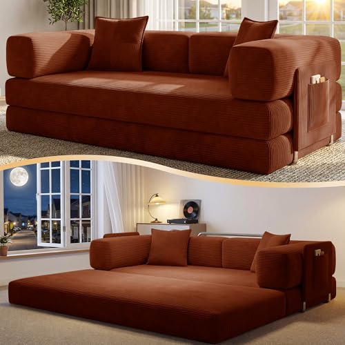 CUBENTE CUBENTE 78.8" Convertible Futon Sofa Bed, Boneless Couch for L — Our recommended pick for most buyers