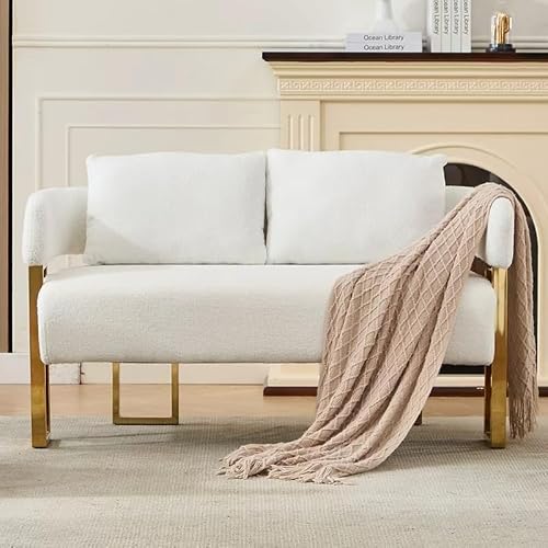 xifan space Loveseat Sofa Modern Comfy Accent Chairs, Upholstered Living Room Chairs with Golden Leg