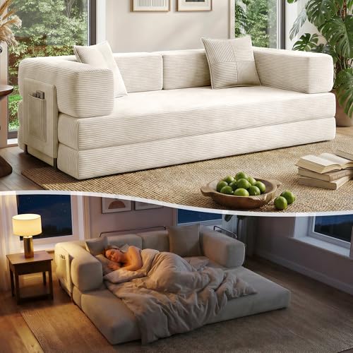 Fancyfire Fancyfire 78.8" Boneless Couch for Living Room, Futon Sleepe — Our recommended pick for most buyers