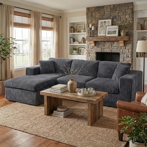 Shintenchi Shintenchi 103" Boneless Couches for Living Room with 2 Cup — Build quality and design details up close
