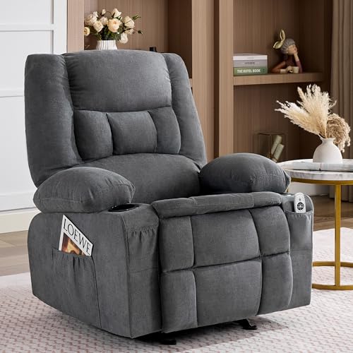 BIGGARSIT Rocker Recliner Chair with Massage and Heat, Nursery Rocking — Key specifications at a glance