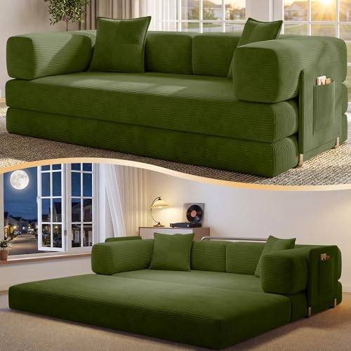 CUBENTE CUBENTE 78.8" Convertible Futon Sofa Bed, Boneless Couch for L — Key features at a glance
