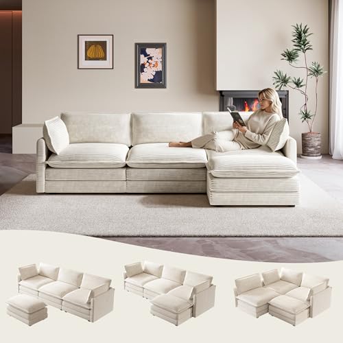 ROWHY ROWHY 104'' Modular Sectional Cloud Couch with Movable Ottoman, — How the options on this page compare
