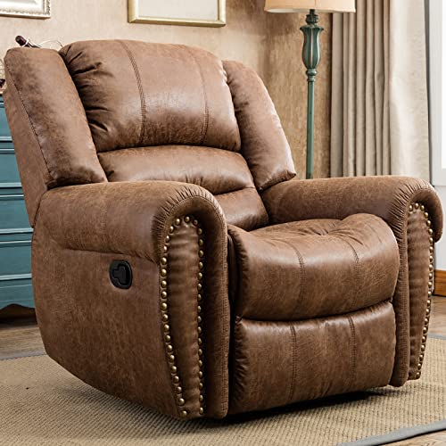 CANMOV CANMOV Leather Recliner Chair, Classic and Traditional Manual R — Controls and everyday operation