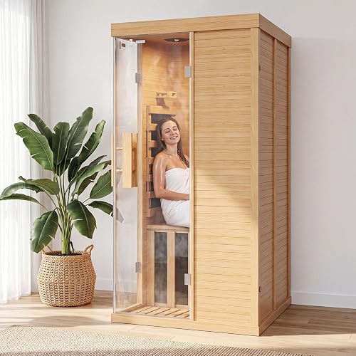Infrared Sauna for Home, Sauna Spa Room Canadian Hemlock Wood with 10- — Key features at a glance