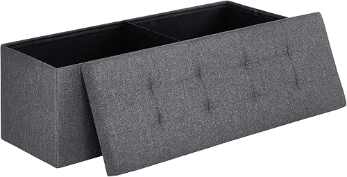 SONGMICS MAZIE Collection - 43 Inches Folding Storage Ottoman Bench, O — Manufacturer product photo — best storage ottomans living