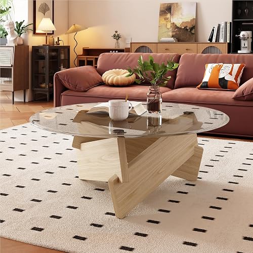 LUCKIIA Round Glass Coffee Table Mid-Century Modern Noguchi Coffee Tab — Side-by-side comparison of top picks in this category