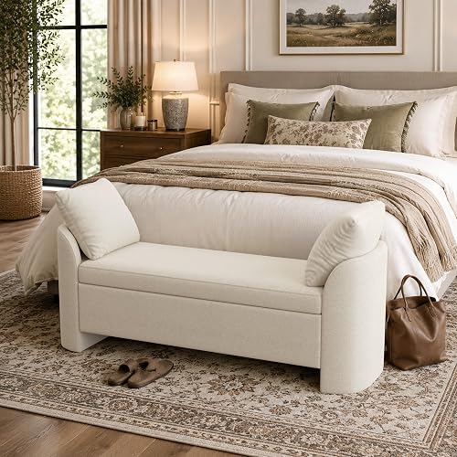 Usaint 58.3" Storage Ottoman Bench with Pillows, Upholstered End of Be — Side-by-side comparison of top picks in this category