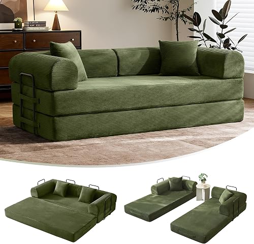79" Convertible Sofa Bed with Fixed-Shape Frame & Removable Armrests, — Key features at a glance